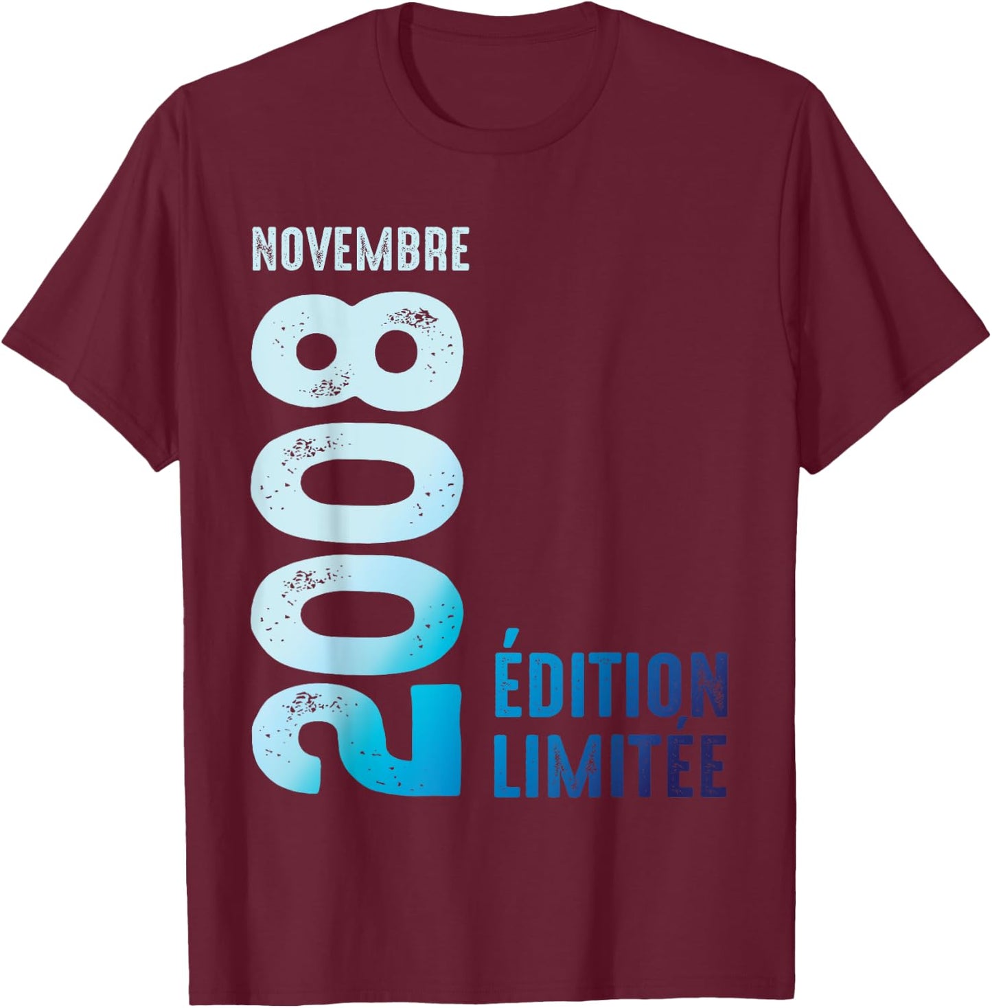 Limited Edition 2008 November 2008 , Black, S T-Shirt - T-Shirt | Maroon