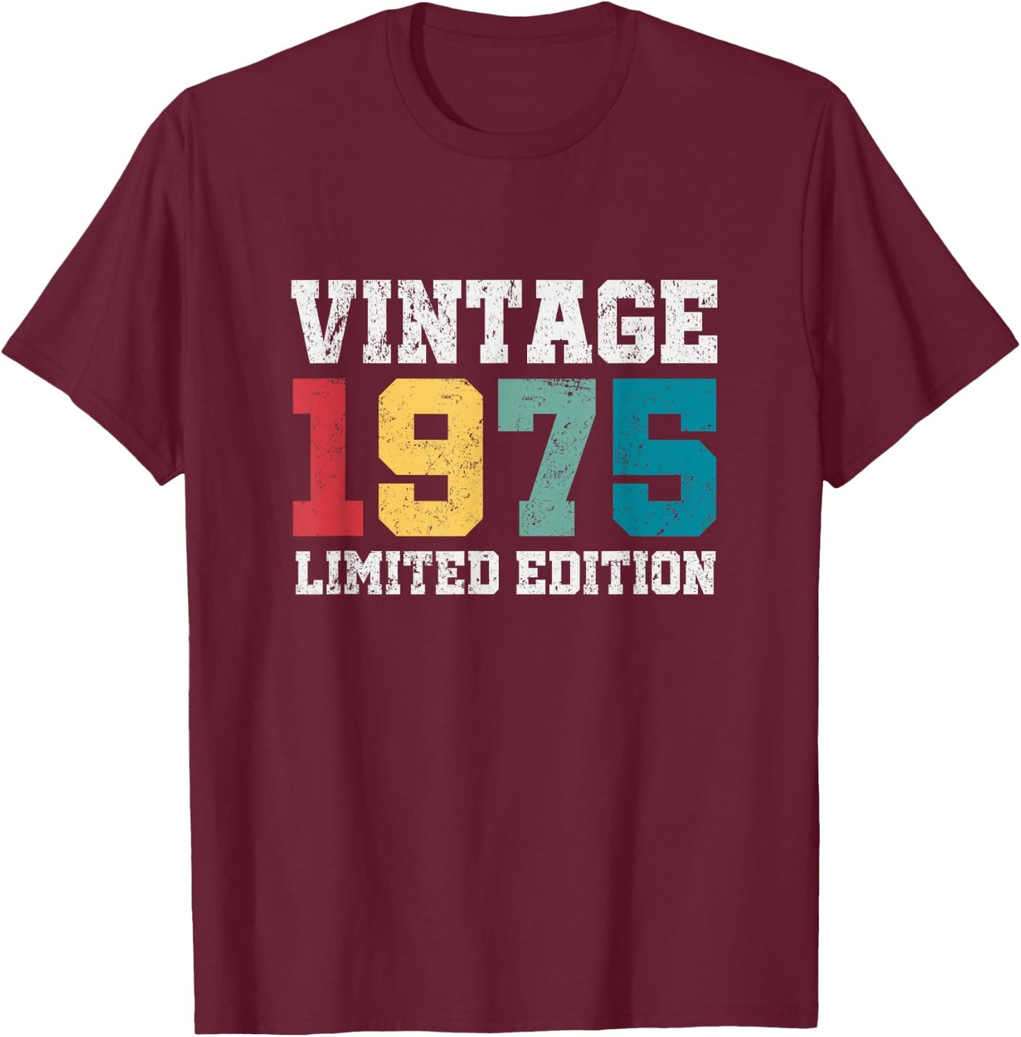 Vintage 1975 Limited Edition 50 Year Old Gifts 50th Birthday T-Shirt - T-Shirt | Maroon
