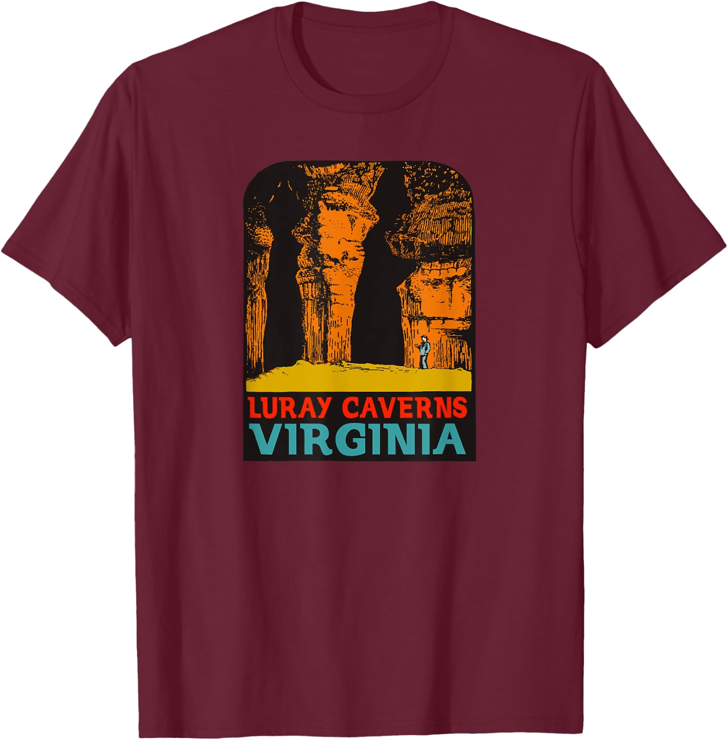 Luray Caverns Decal Design T-Shirt - T-Shirt | Maroon