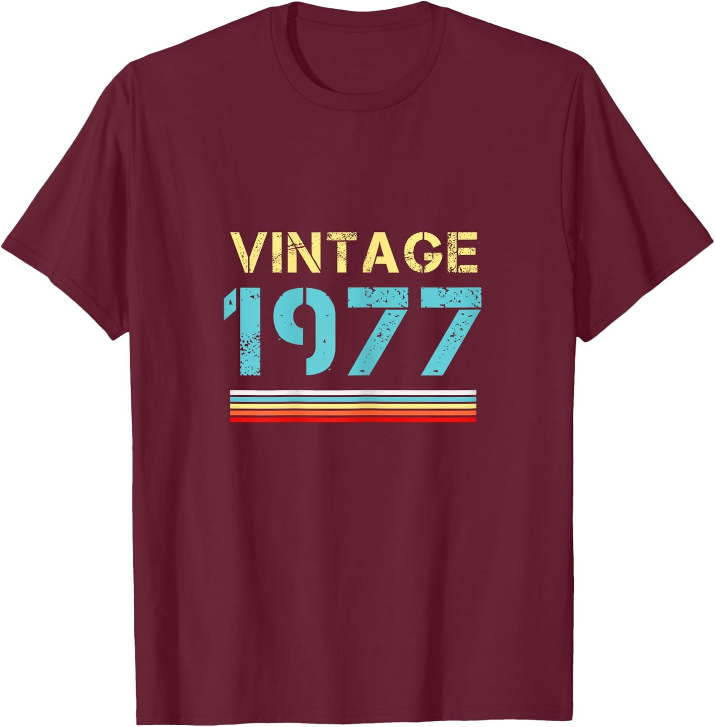 Vintage 1977 T Shirts Retro Funny 1977 Birthday T-Shirt - T-Shirt | Maroon