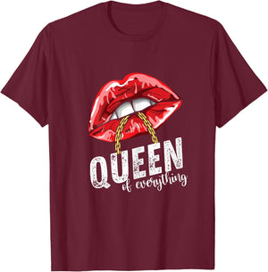 Queen Of Everything Sexy Damen-Lippen, Rot T-Shirt - T-Shirt | Maroon