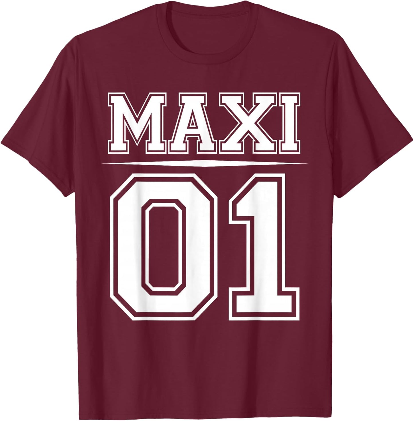 MAXI 01 Familien Outfit | Mutter Vater Kind Set Partnerlook T-Shirt - T-Shirt | Maroon