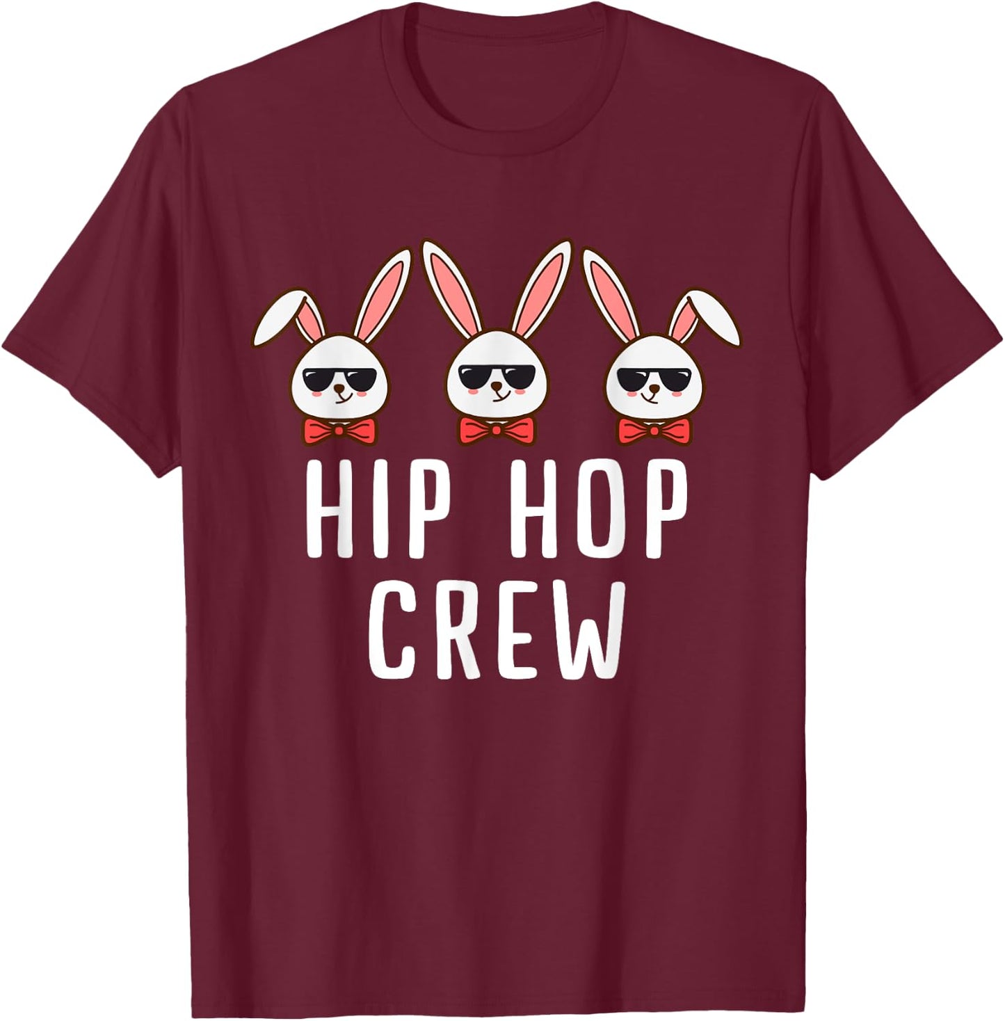 Cool Hip Hop Bunny Crew Easter Egg Gift Men & Women T-Shirt - T-Shirt | Maroon