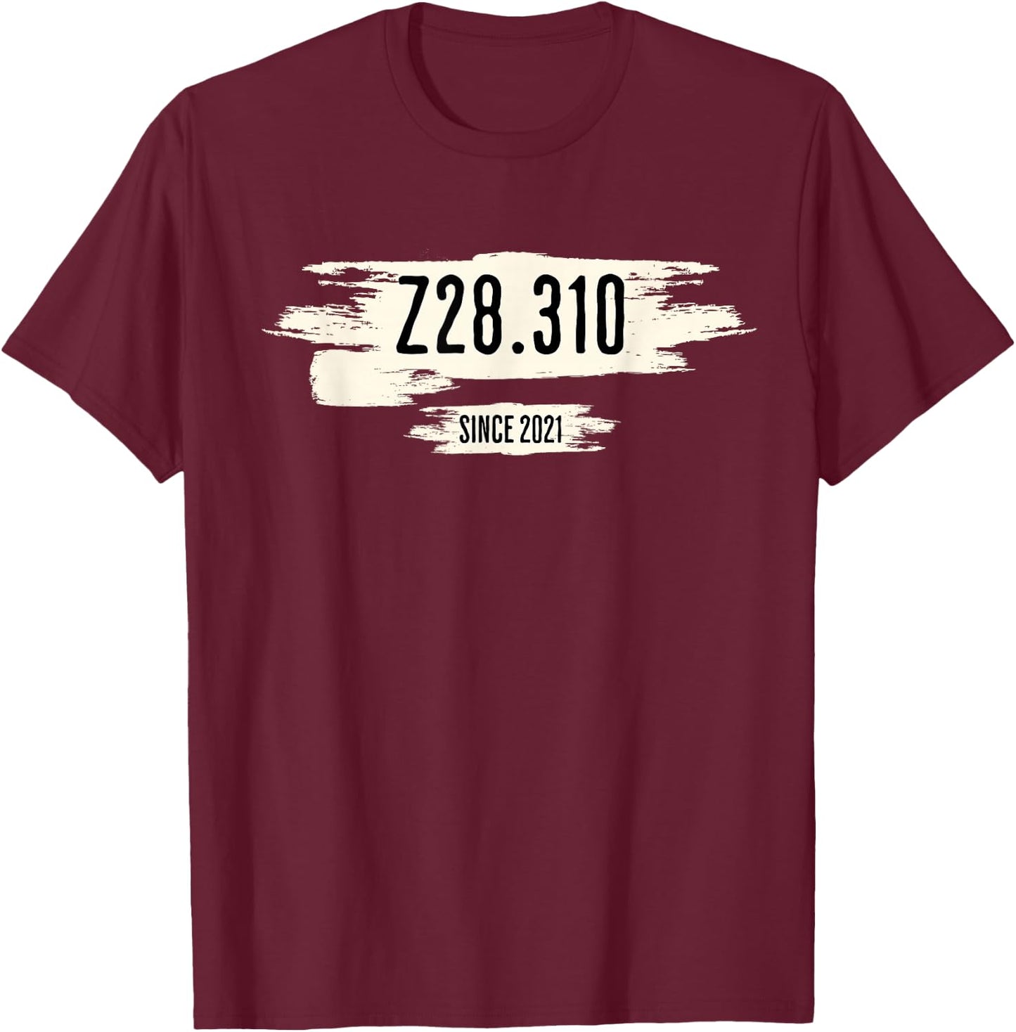 Z28.310 Code auf Pinselstrich T-Shirt - T-Shirt | Maroon