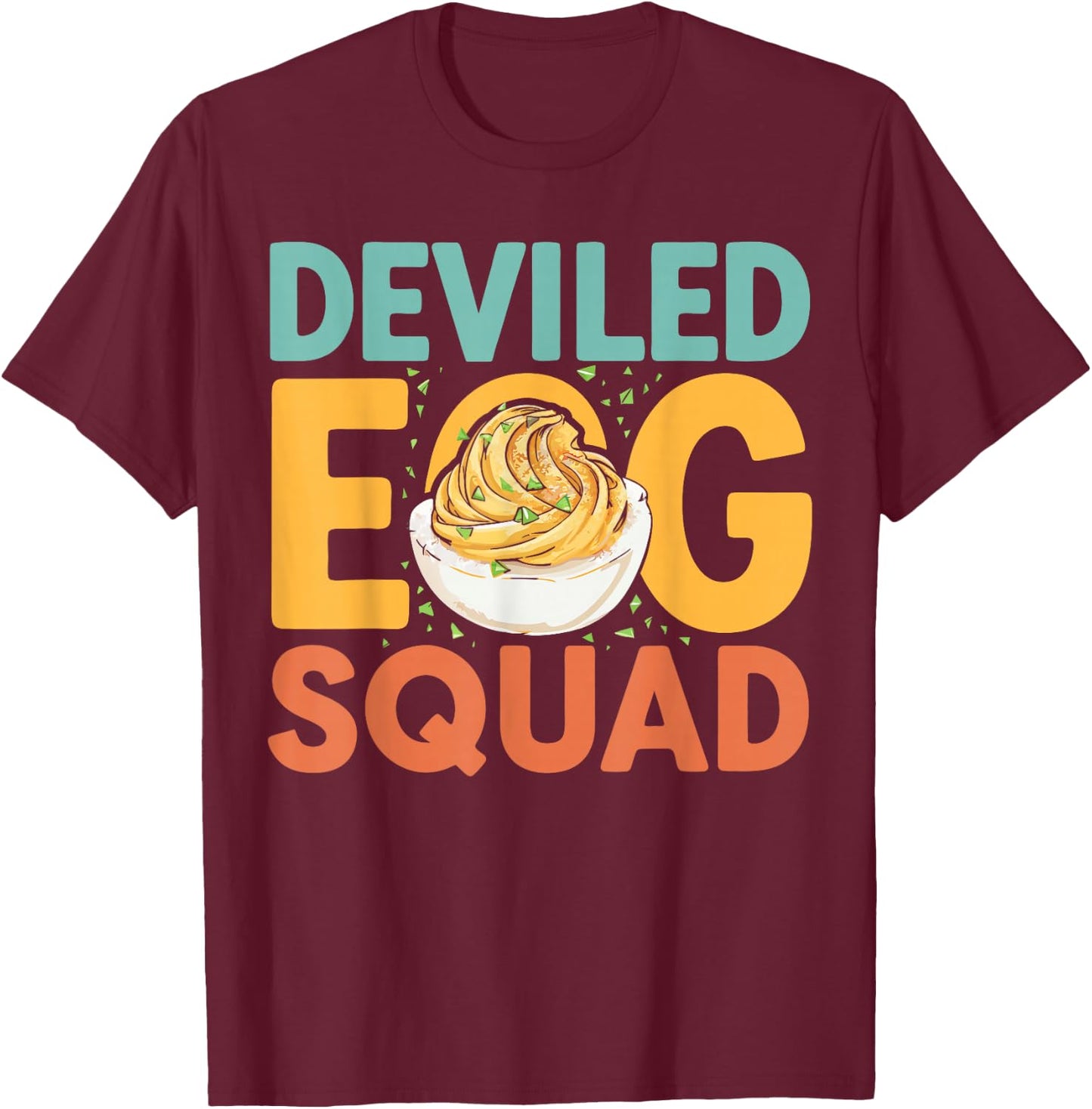 Deviled Egg Squad Thanksgiving Dinner Deviled Eggs T-Shirt - T-Shirt | Maroon