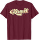 Kismet Retro Art Baseball Font Vintage T-Shirt - T-Shirt | Maroon