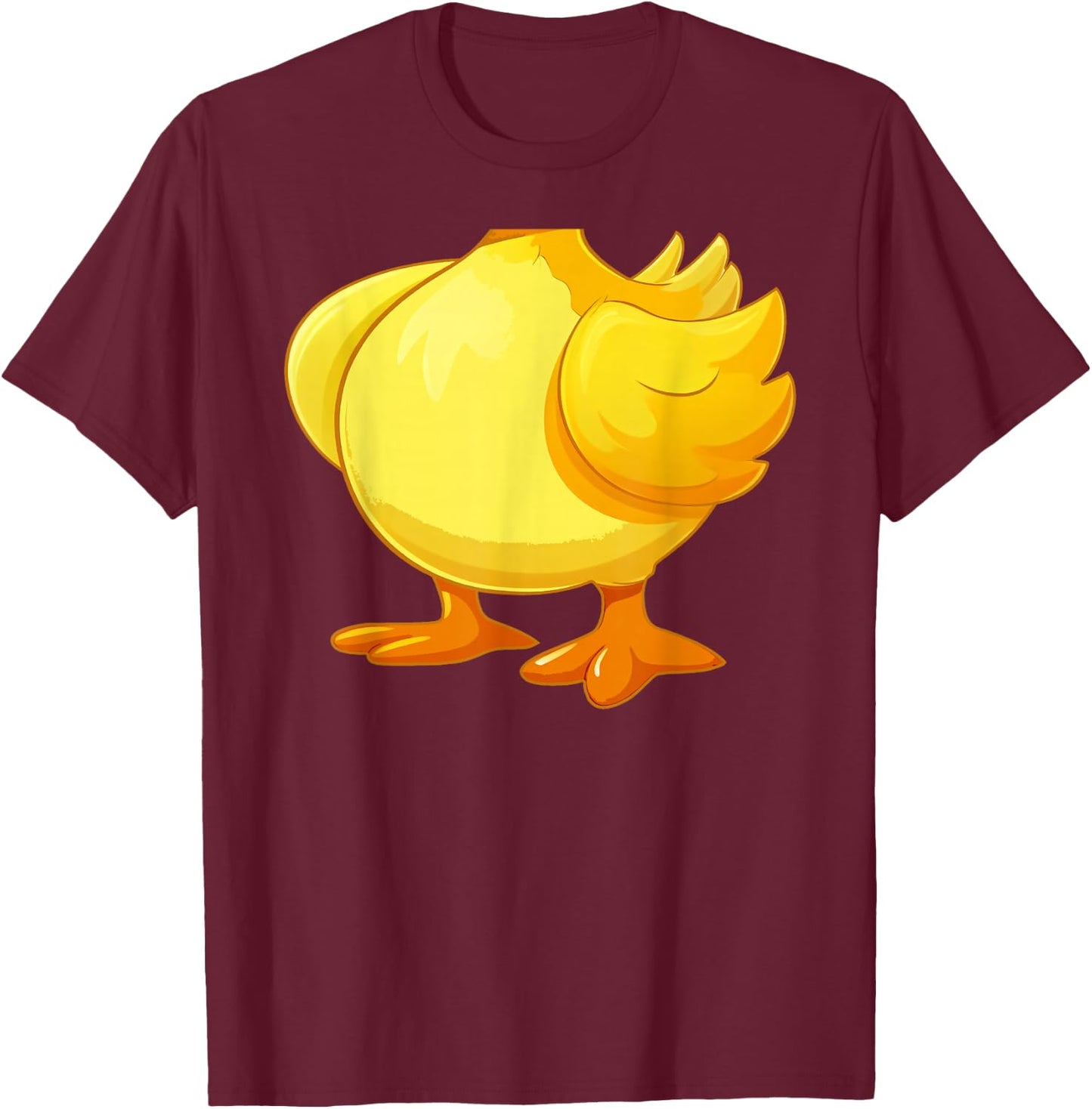 Funny Fat Cute Yellow Duck Body Costume, Halloween Cosplay T-Shirt - T-Shirt | Maroon