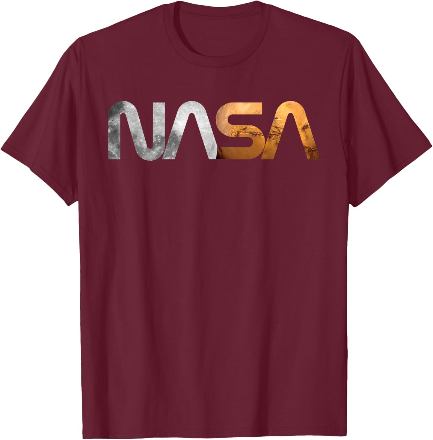 NASA Artemis Mission Moon Mars Worm Logo T-Shirt - T-Shirt | Maroon