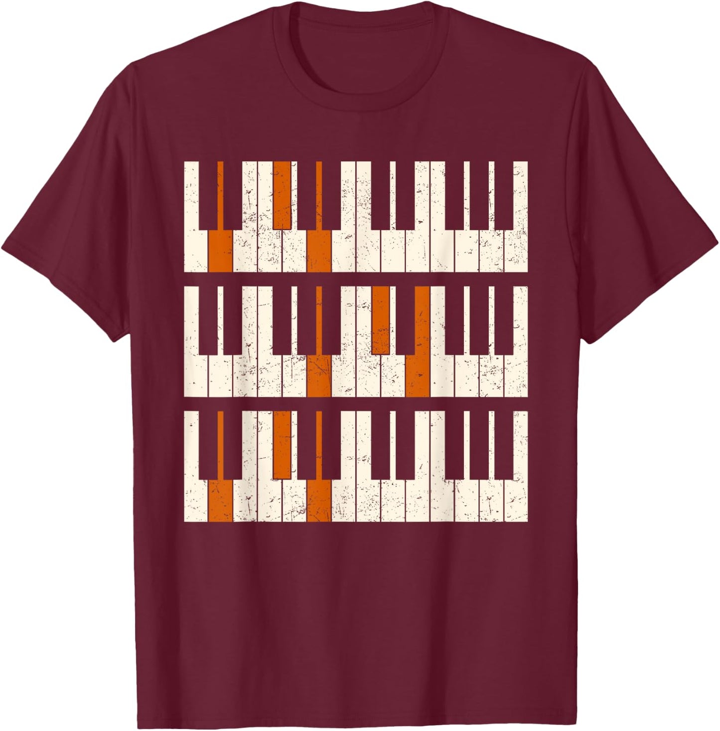Vintage Piano Dad Chords Fathers Day T-Shirt - T-Shirt | Maroon