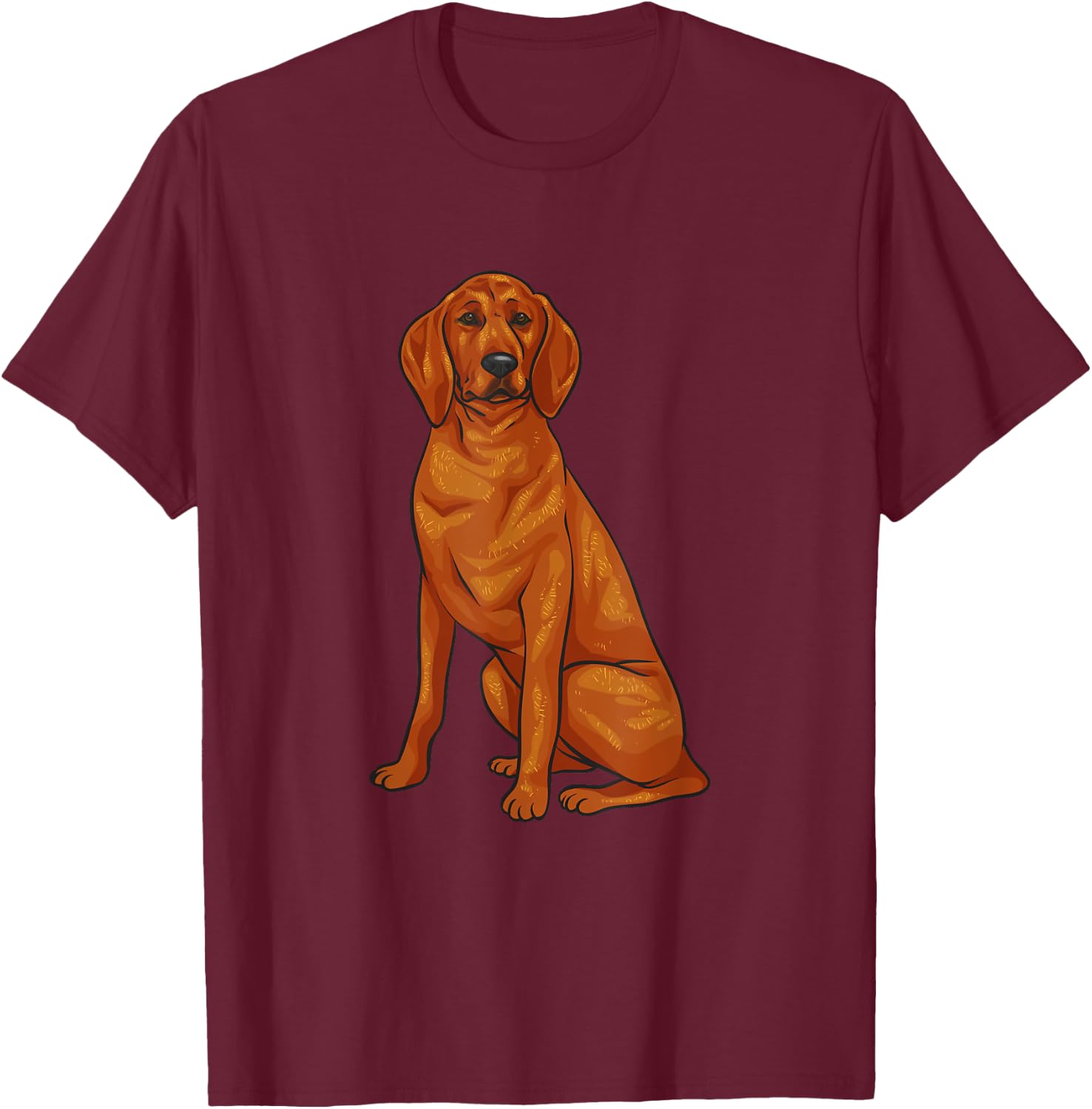 Redbone Coonhound Gifts & Apparel Redbone Coonhound Dog , Black, -Adults, X-Small, Short Sleeve, Classic Fit T-Shirt - T-Shirt | Maroon