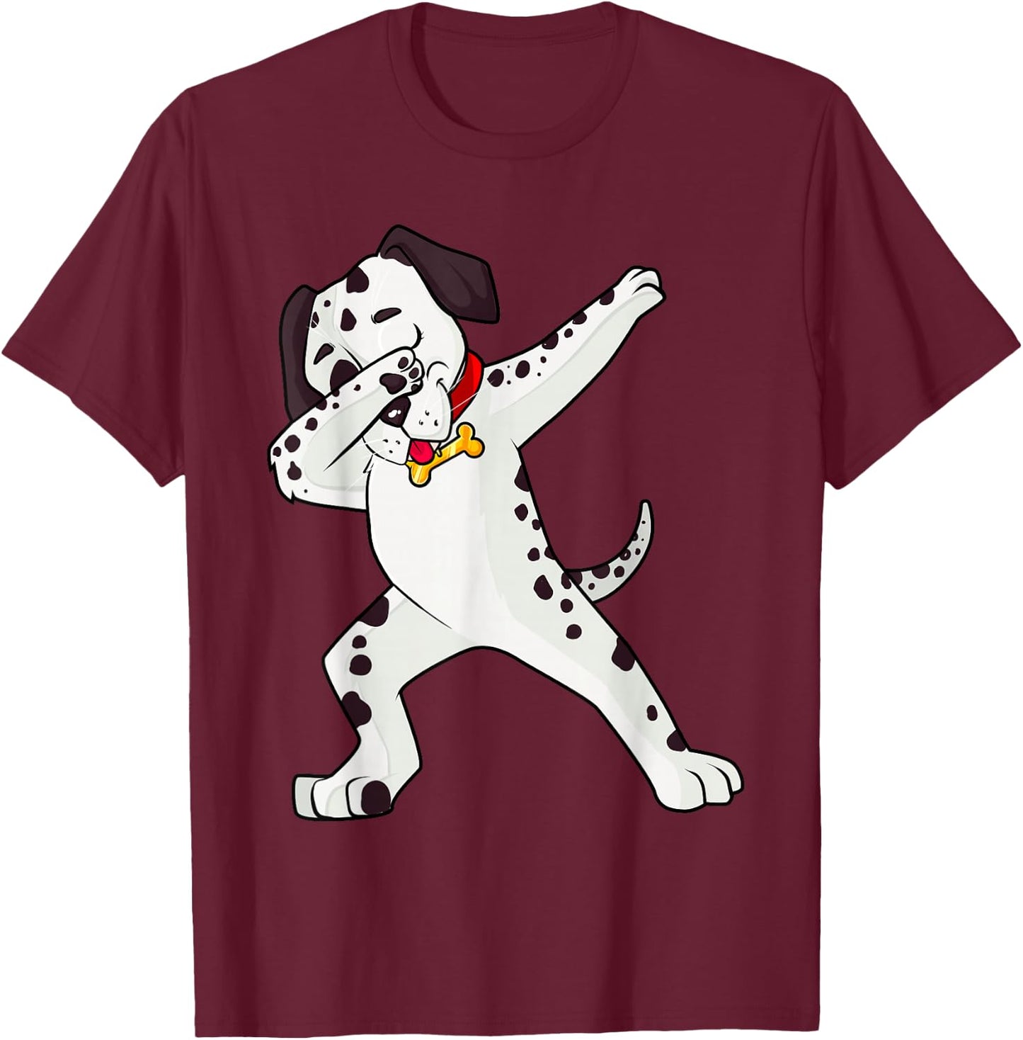 Cool Dabbing Animals Gift Shop Dabbing Dalmatian Dog Puppy -Adults Black Short Sleeve Small T-Shirt - T-Shirt | Maroon