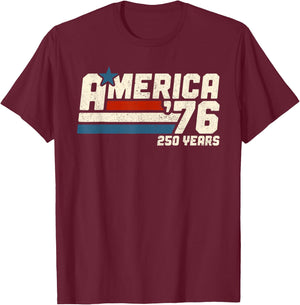 America Retro 250 Years 250th Anniversary USA 1776-2026 T-Shirt - T-Shirt | Maroon