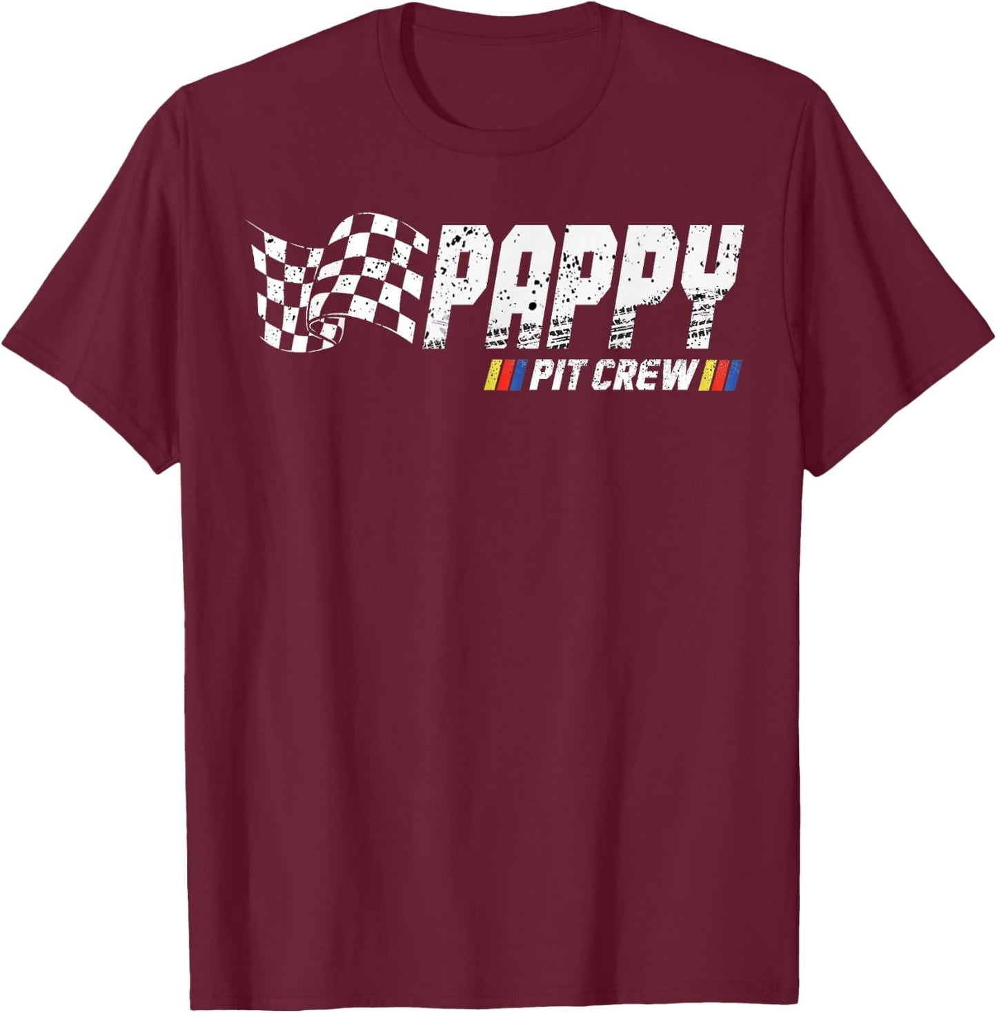 Pappy Pit Crew Race Car Birthday Family Racing T-Shirt - T-Shirt | Maroon