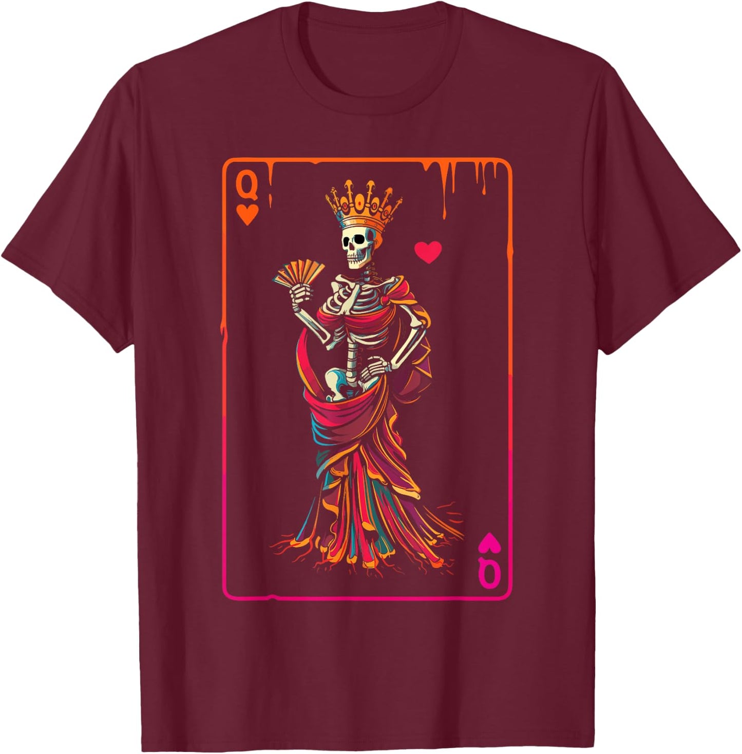 Queen of Hearts Halloween Costume Valentines Card Couple Set T-Shirt - T-Shirt | Maroon