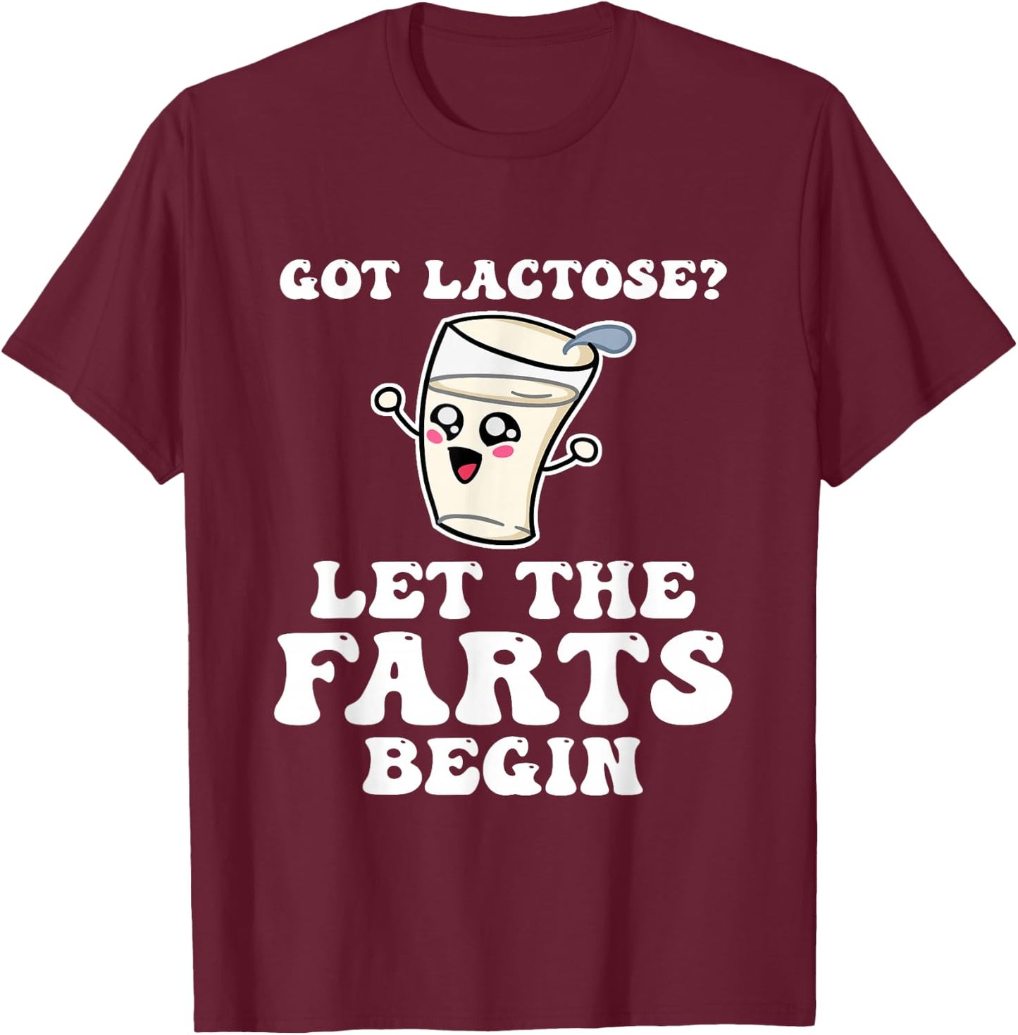 Let The Farts Begin Lactose Cow Dairy Lover Lactose T-Shirt - T-Shirt | Maroon