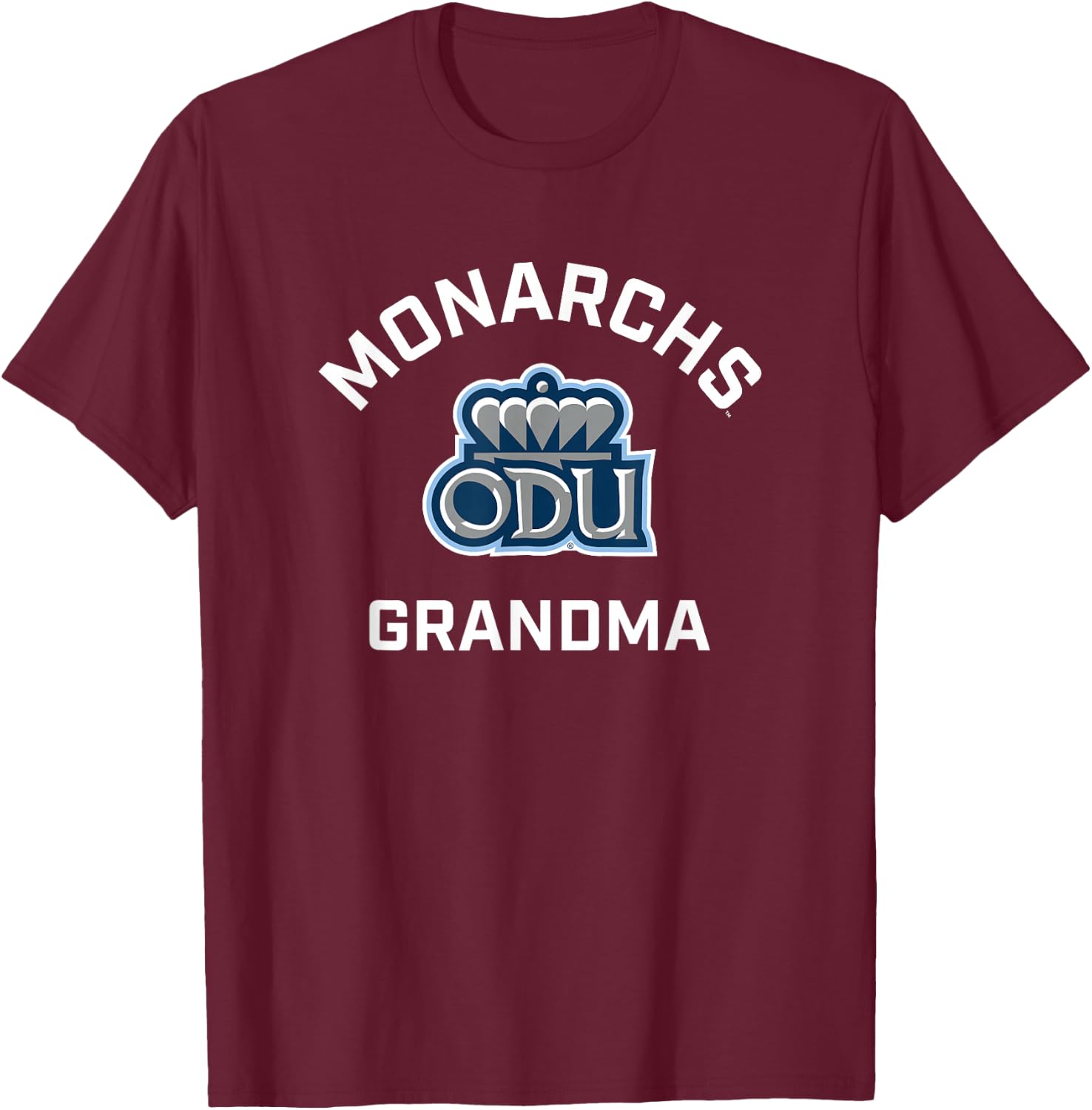 Old Dominion University ODU Monarchs Arched Grandma T-Shirt - T-Shirt | Maroon