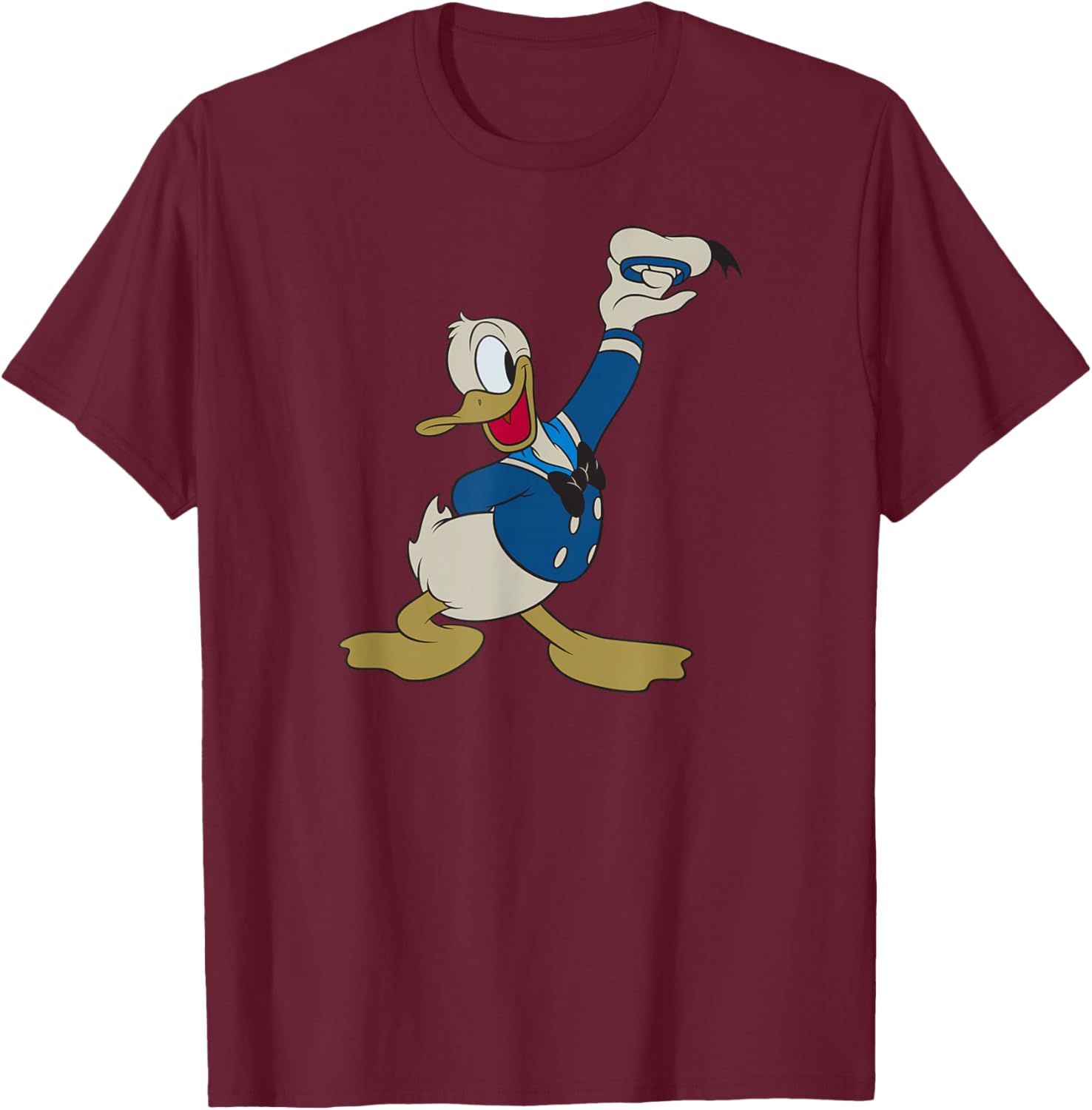 Donald Duck - Duck Salute T-Shirt - T-Shirt | Maroon