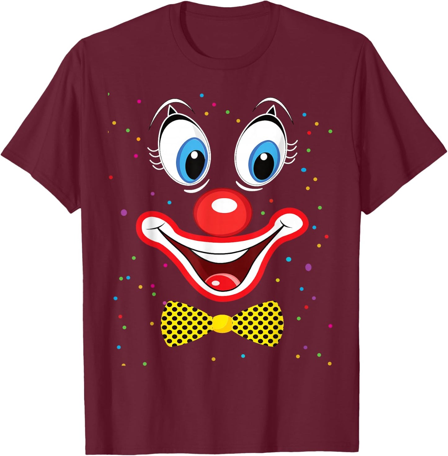 Carnival Costume Fancy Dress Costume Funny Clown Confetti , black T-Shirt - T-Shirt | Maroon