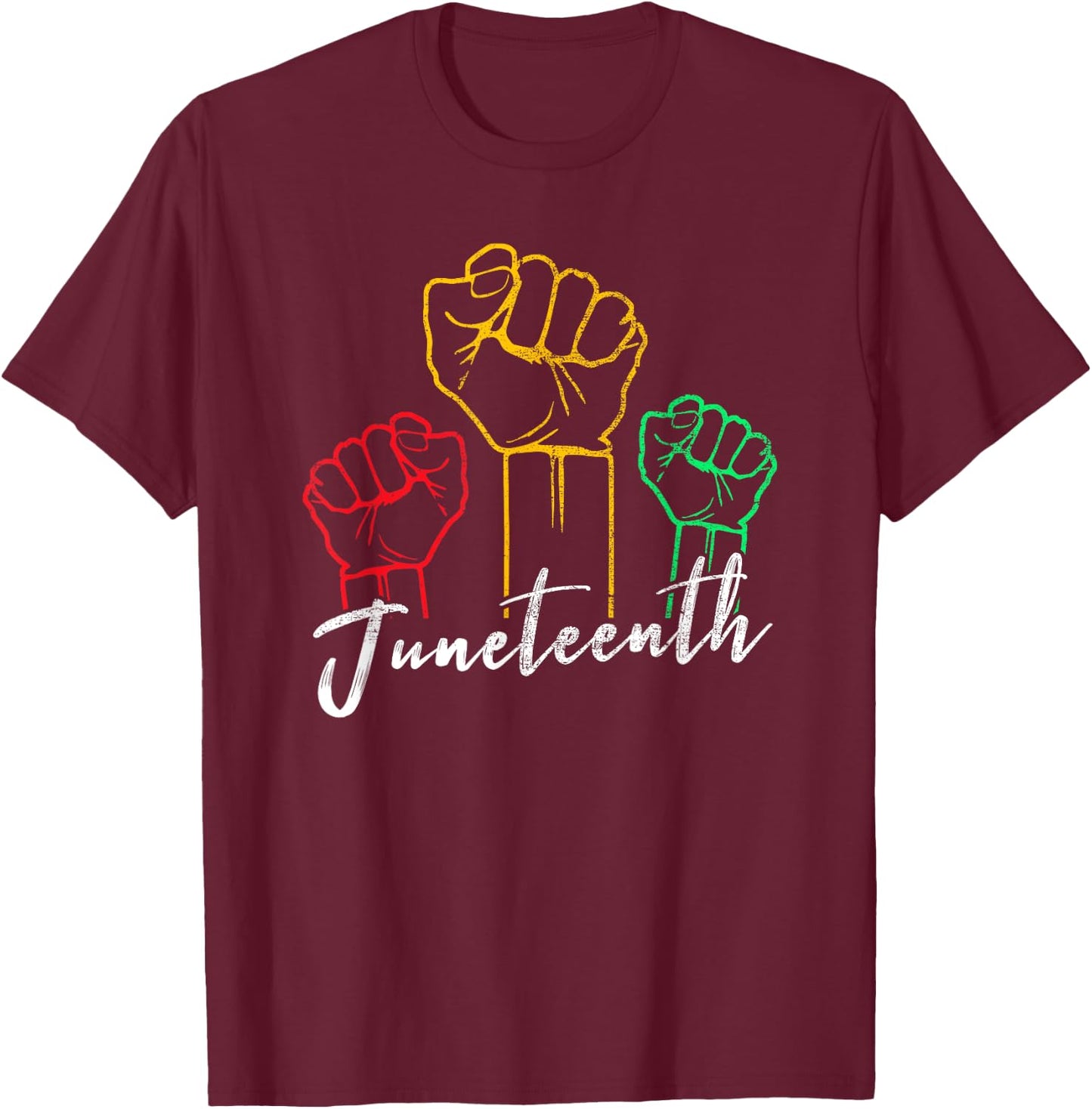 Groovy Juneteenth African American Freedom Black History T-Shirt - T-Shirt | Maroon