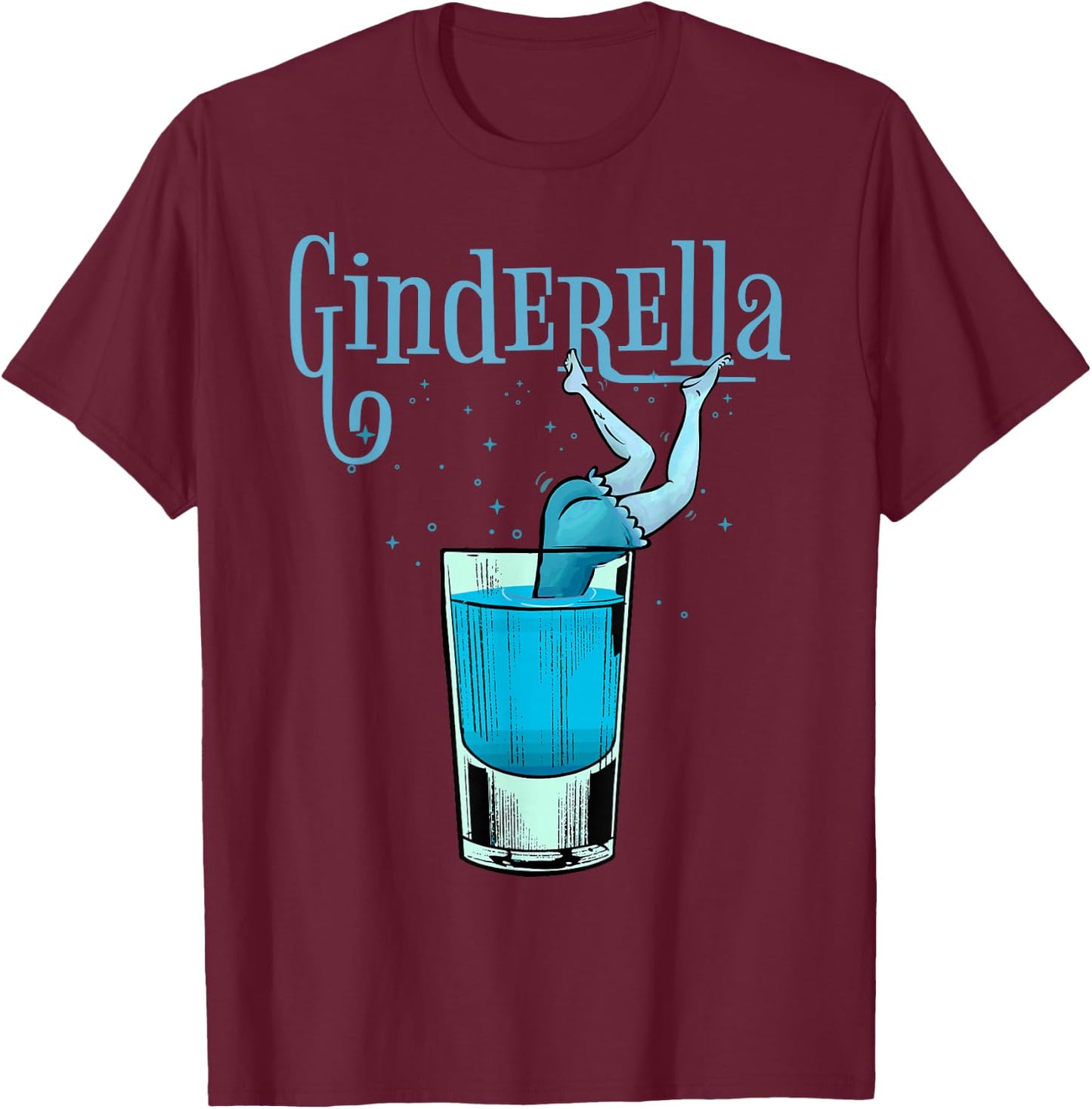 Ginderella Bride Liqueur Drinking Hen Party , black T-Shirt - T-Shirt | Maroon