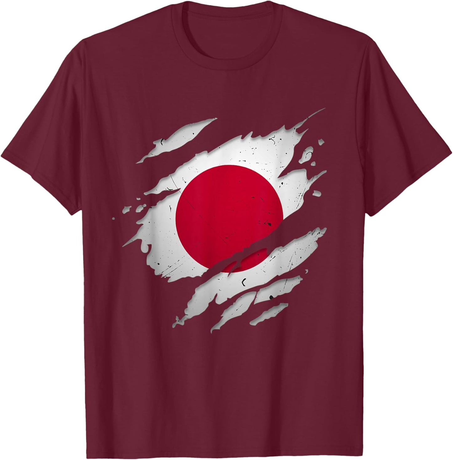 Stolze japanische Hemden | zerrissene japanische Flagge T-Shirt - T-Shirt | Maroon