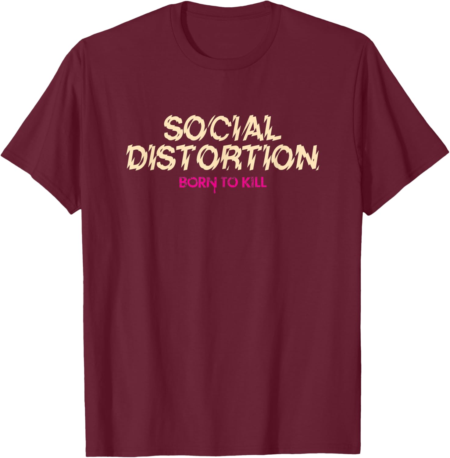 Offizielle Social Distortion Born to Kill Skelly T-Shirt - T-Shirt | Maroon