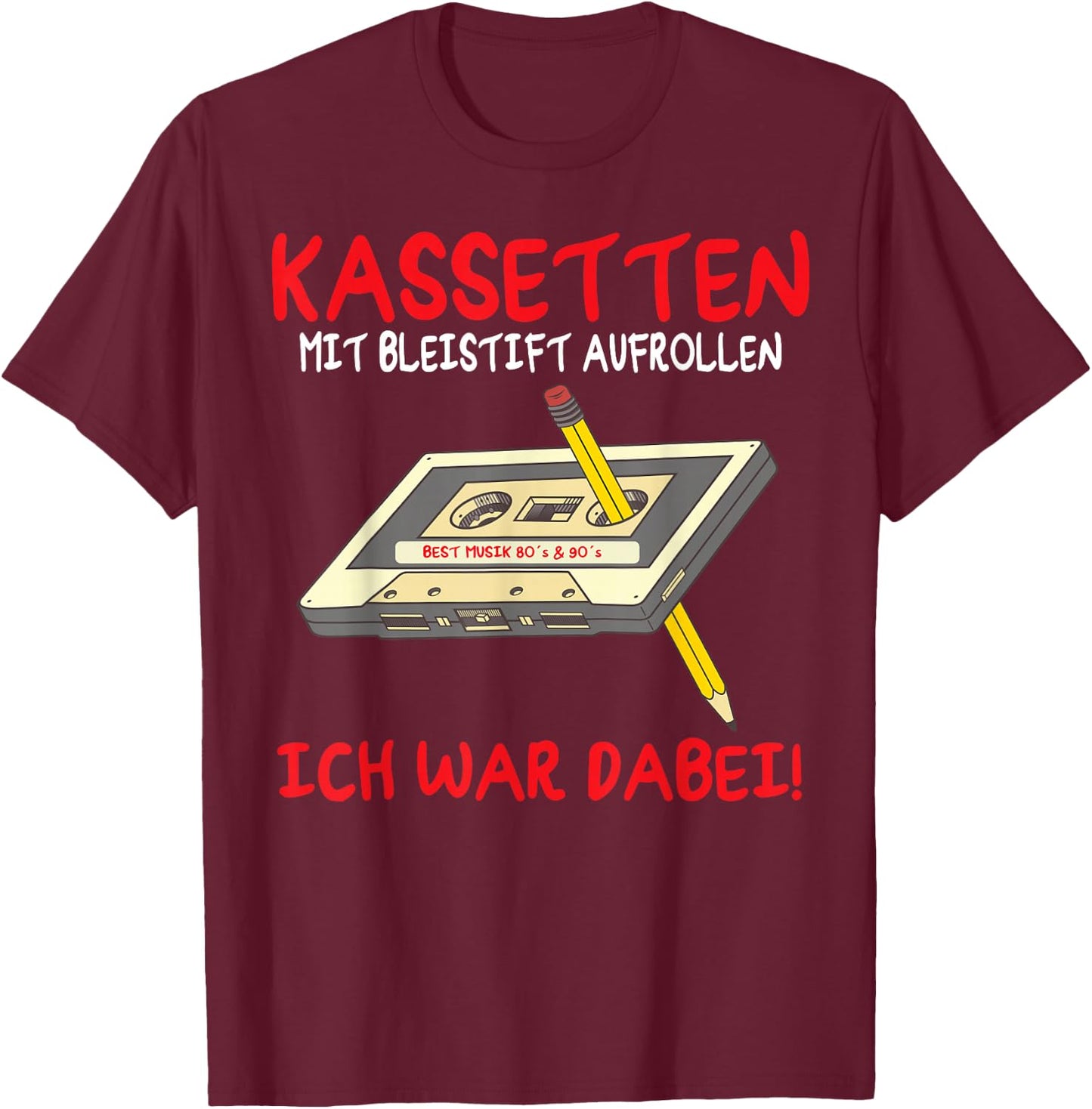 80er Jahre Outfit Herren 90er Jahre outfit Damen Retro Party T-Shirt - T-Shirt | Maroon