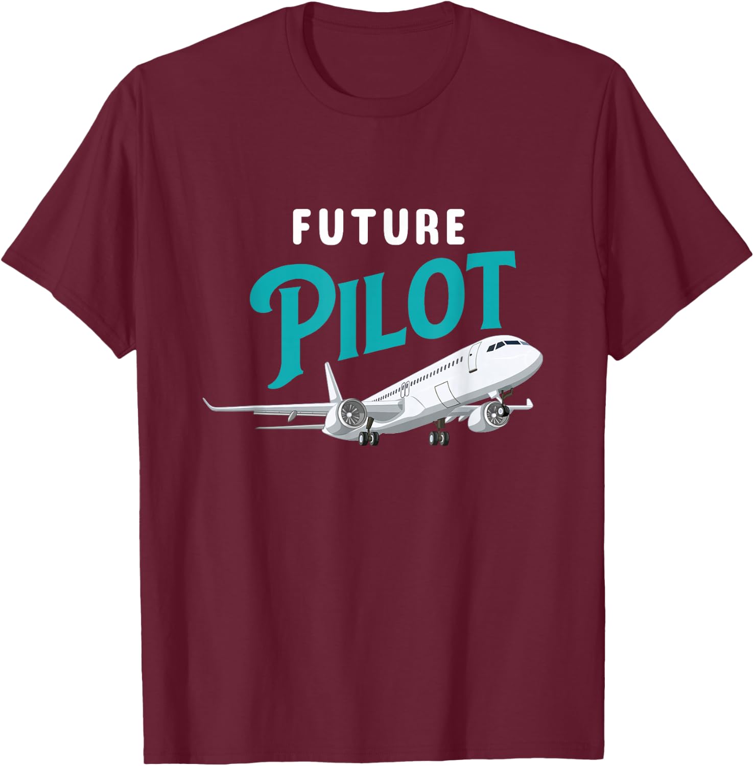 Future Pilot - Airline Pilot Aviation Lovers Aircraft , Black, S T-Shirt - T-Shirt | Maroon