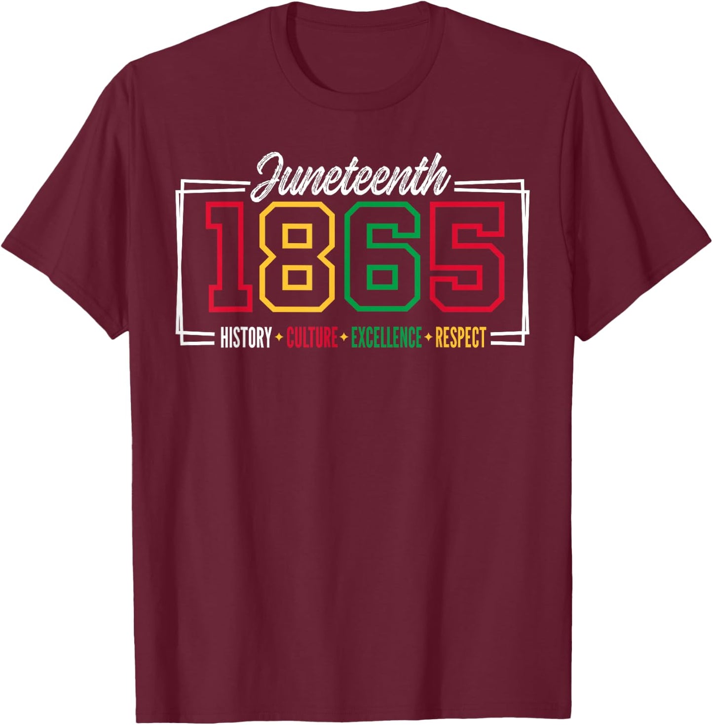 Juneteenth 1865 Shirts Men June 19th Freedom Day T-Shirt - T-Shirt | Maroon
