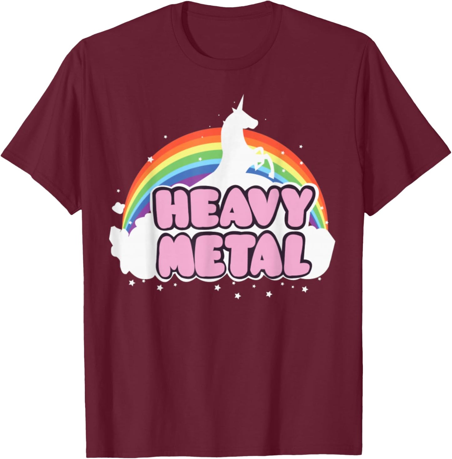 Heavy Metal Unicorn Music Ella Lopez , black T-Shirt - T-Shirt | Maroon