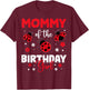 Mommy Of The Birthday Girl Family Ladybug Birthday T-Shirt - T-Shirt | Maroon