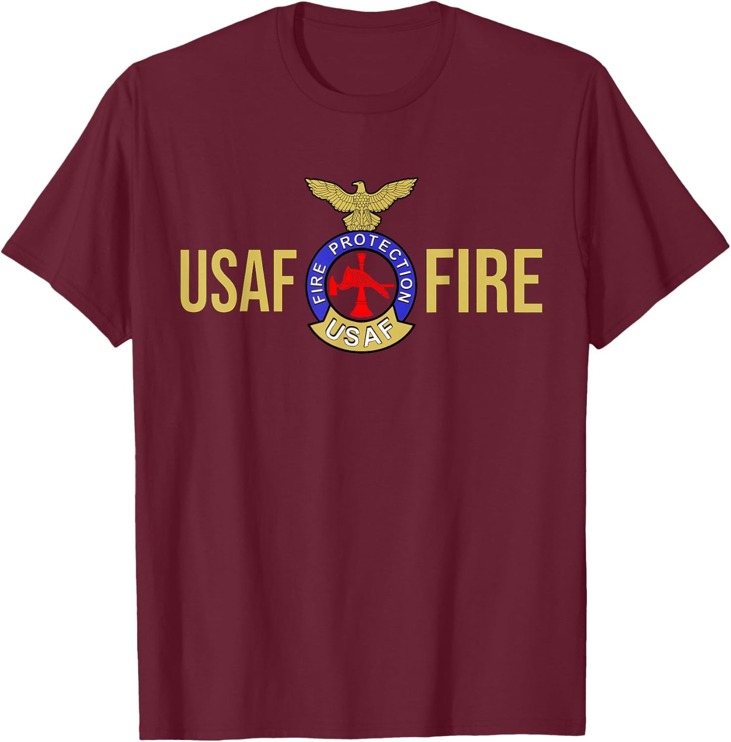 US AIR Force USAF FIRE Protection Rescue Hazmat T-Shirt - T-Shirt | Maroon