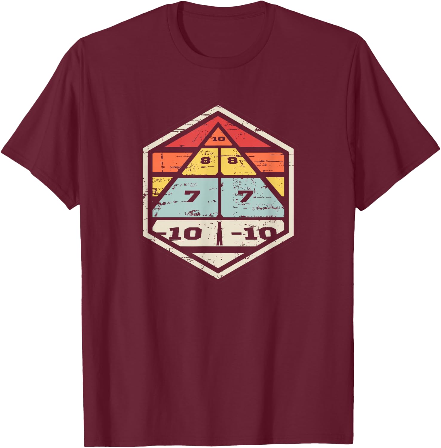 Retro badge shuffleboard board T-Shirt - T-Shirt | Maroon