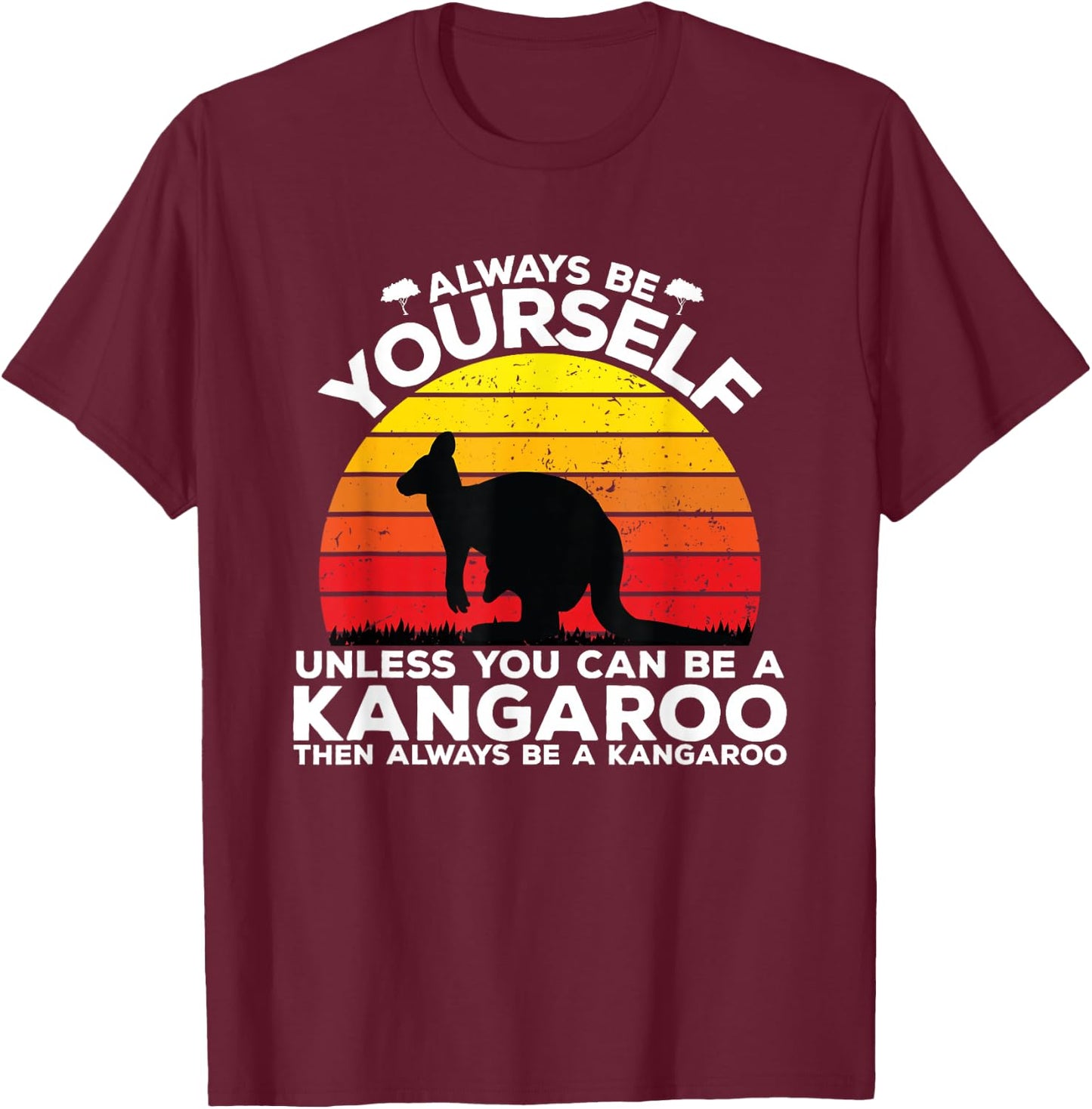 Kangaroo Design Men Women Boys Girls Kids Kangaroo Animal T-Shirt - T-Shirt | Maroon