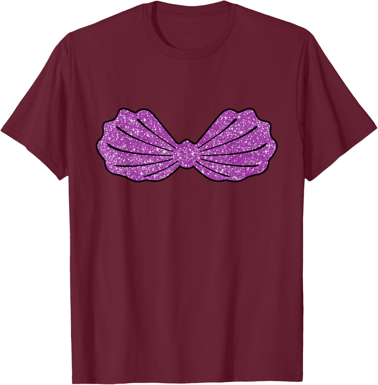 Mermaid purple Sea shell Bra The Mermaid Looks Like Me T-Shirt - T-Shirt | Maroon