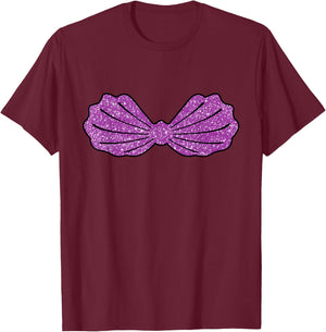 Mermaid purple Sea shell Bra The Mermaid Looks Like Me T-Shirt - T-Shirt | Maroon