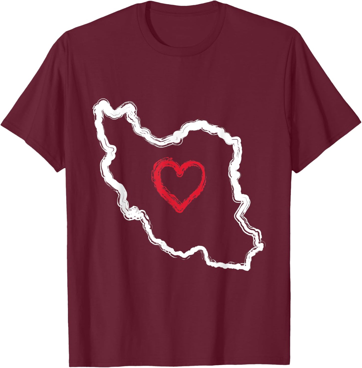 Freier Iran | Karte Herz Symbol | Freiheit Iran Azadi Persisch T-Shirt - T-Shirt | Maroon