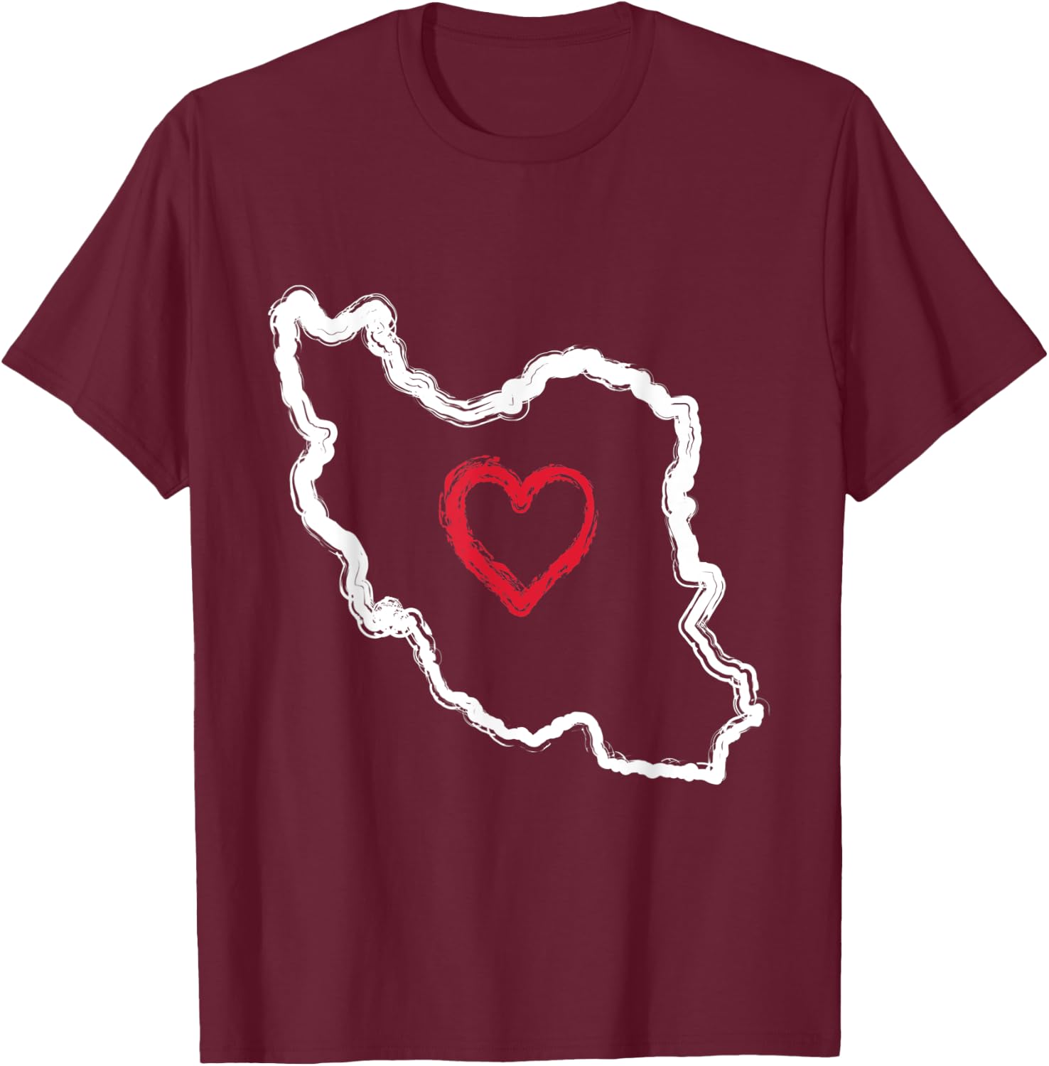Freier Iran | Karte Herz Symbol | Freiheit Iran Azadi Persisch T-Shirt - T-Shirt | Maroon