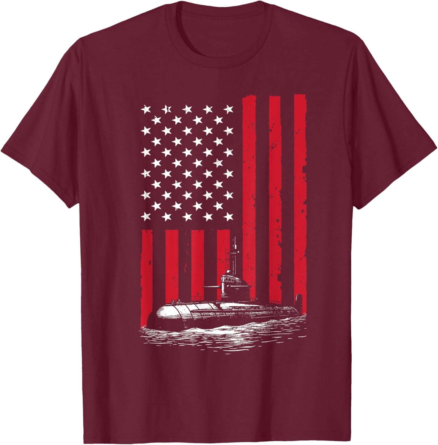 Funny Submarine Design Submariner Submarine Veteran T-Shirt - T-Shirt | Maroon