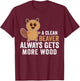 Funny Adult Clean Beaver Men T-Shirt - T-Shirt | Maroon