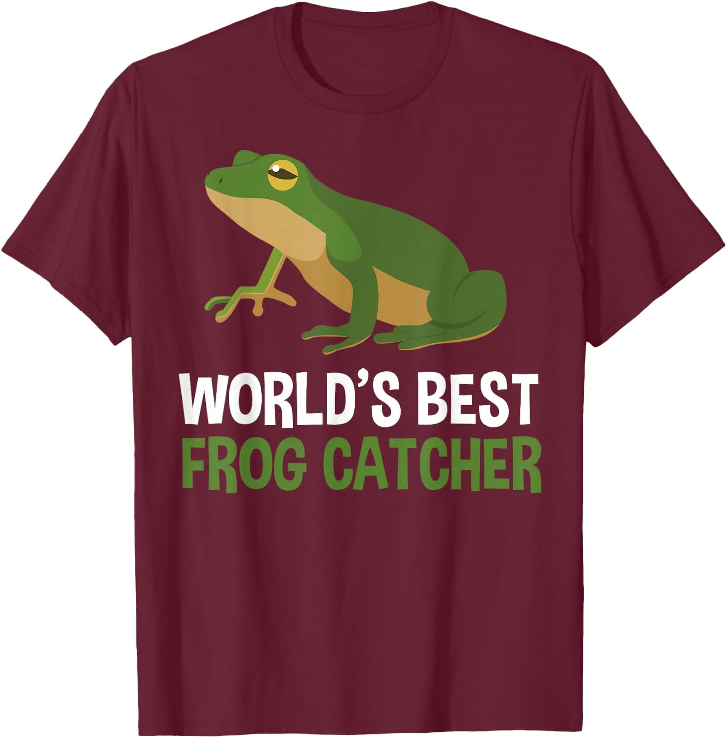 World's Best Frog Catcher Children Boys Girls Frog T-Shirt - T-Shirt | Maroon