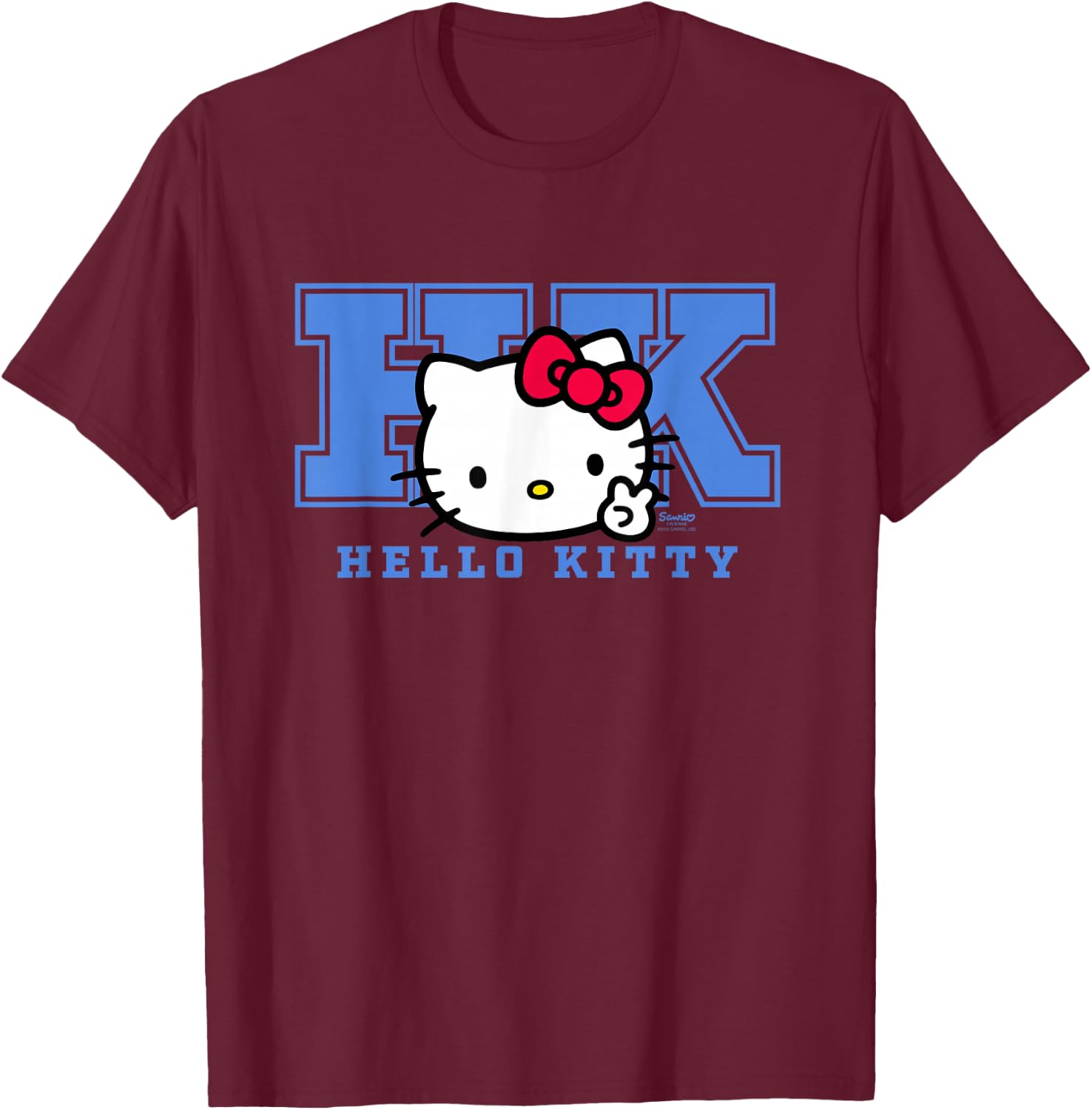 Hello Kitty - Cute Cat HK T-Shirt - T-Shirt | Maroon