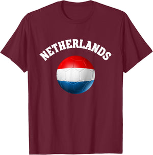 Vintage Netherlands Soccer Nederland Voetbal T-Shirt - T-Shirt | Maroon