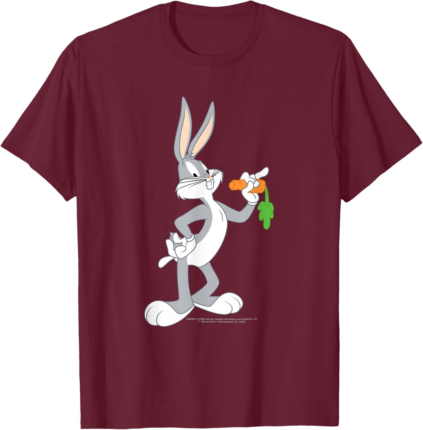 Looney Tunes Bugs Bunny isst eine Karotte T-Shirt - T-Shirt | Maroon