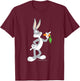 Looney Tunes Bugs Bunny Eating A Carrot T-Shirt - T-Shirt | Maroon