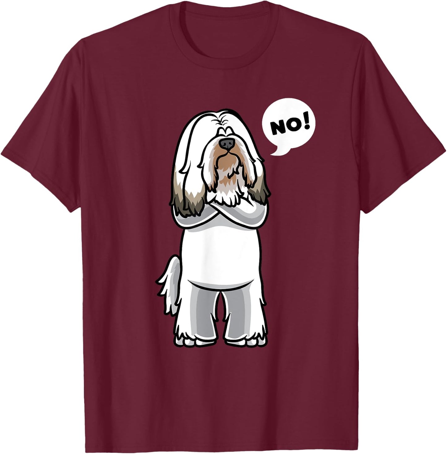 Stubborn Tibetan Terrier Dog Women Girls Kids T-Shirt - T-Shirt | Maroon