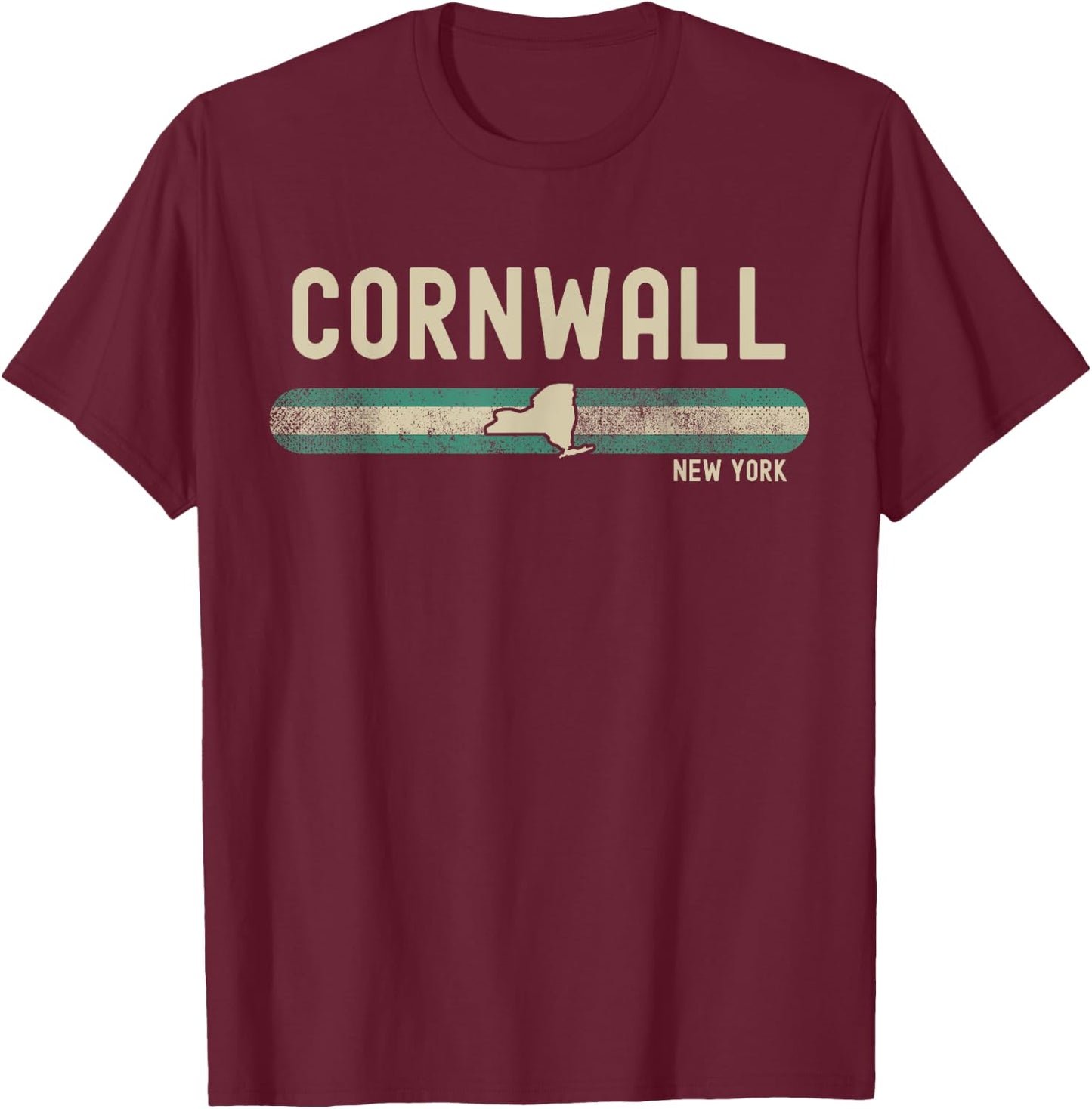Cornwall NY | New York | Travel & 80s Style T-Shirt - T-Shirt | Maroon