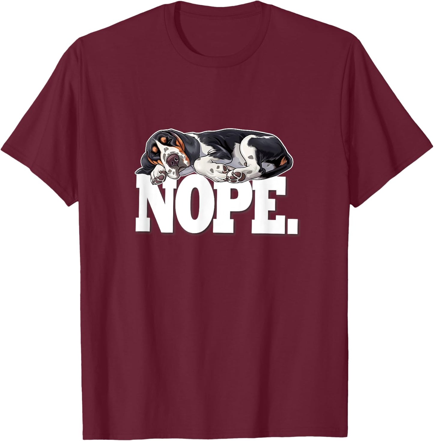 Funny Napping NOPE Bluetick Coonhound Lover T-Shirt - T-Shirt | Maroon