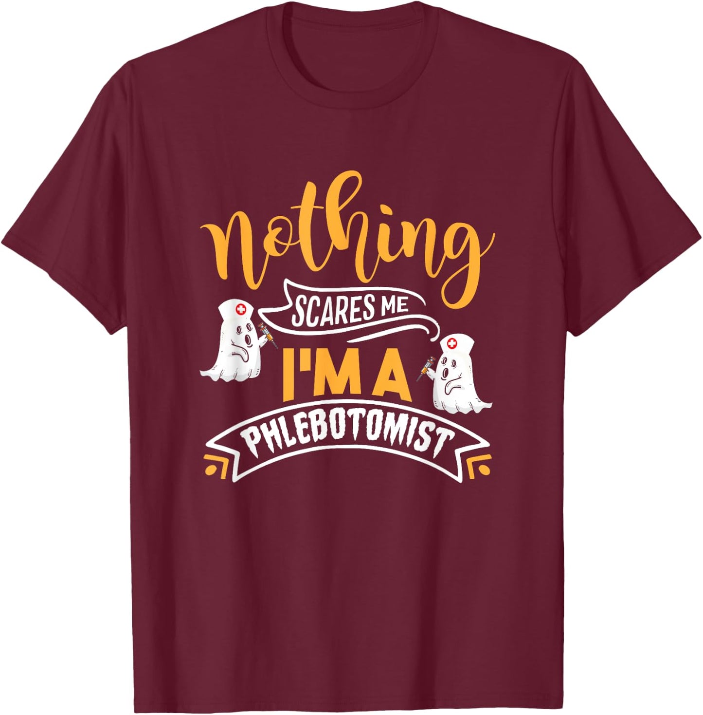 Halloween Phlebotomy Nurse Vampire Halloween Phlebotomist T-Shirt - T-Shirt | Maroon