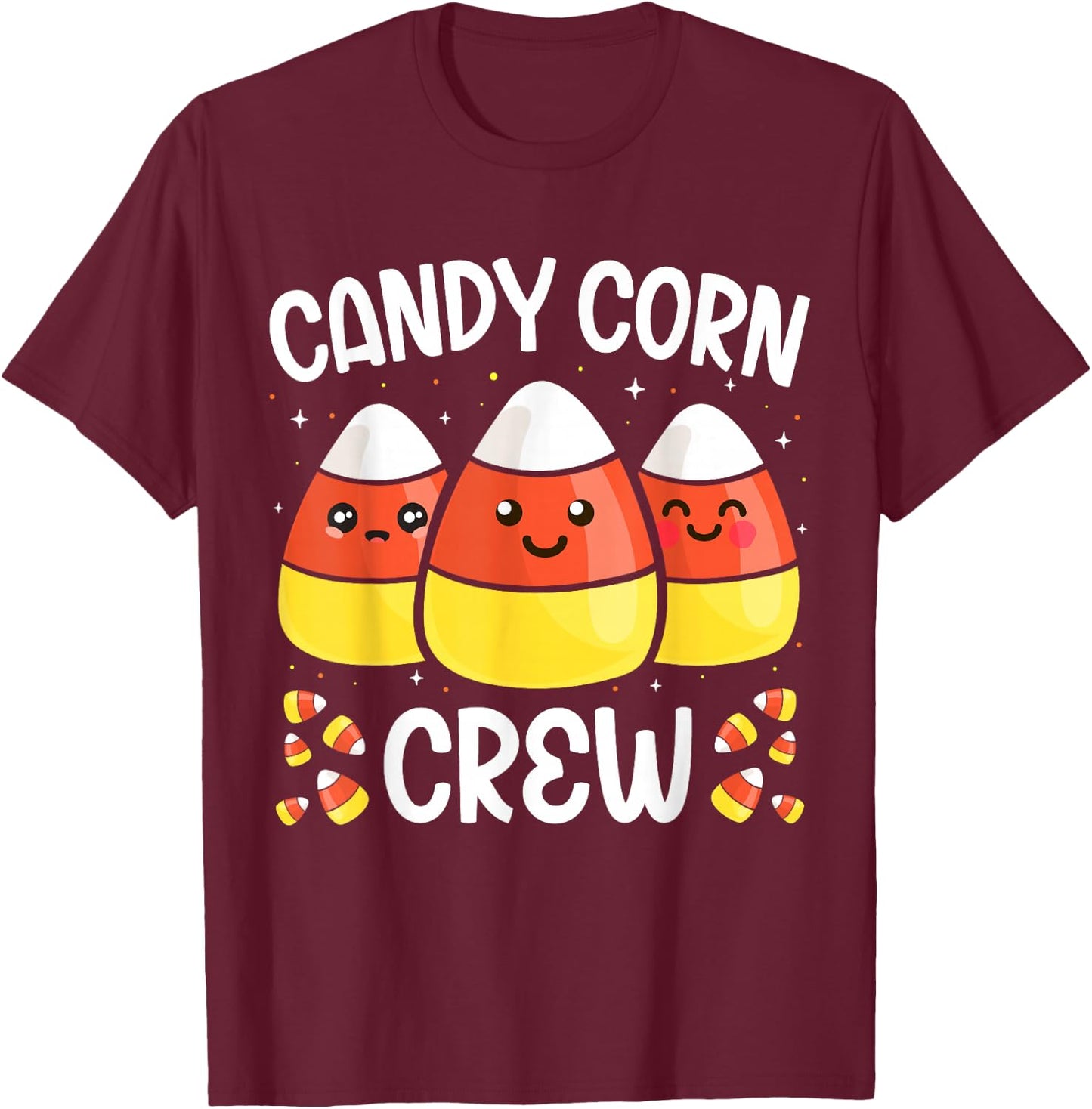 Candy Corn Crew Halloween Costume Men Women Friends T-Shirt - T-Shirt | Maroon